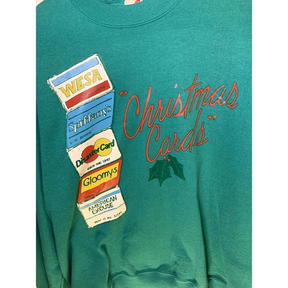 Vintage Jerzees Christmas Card Crewneck - Picture 3 of 4